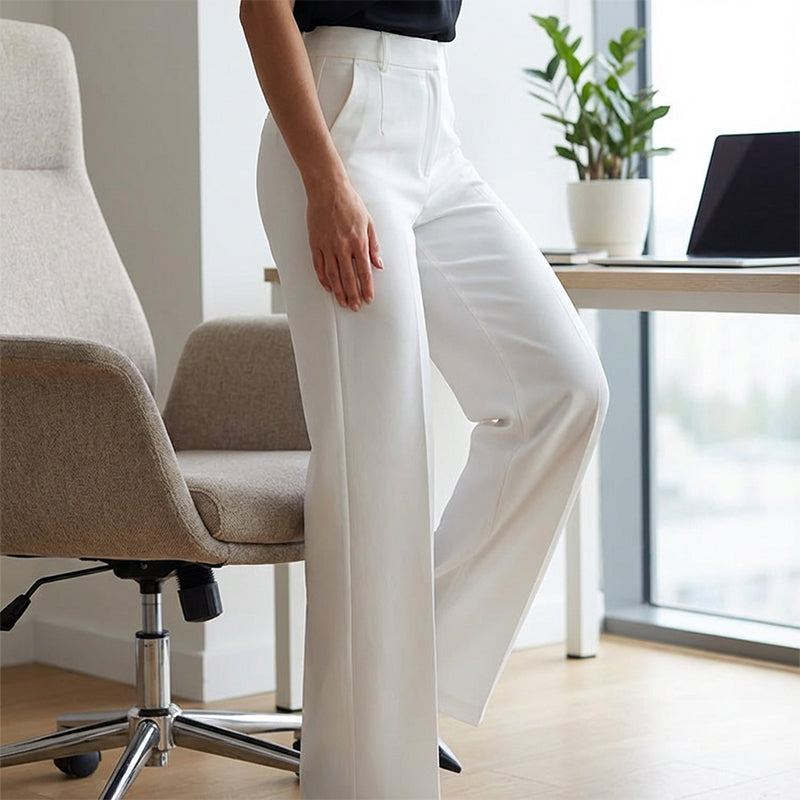 Pantalones de Vestir de Cintura Alta - Ajuste Estructurado Halagador