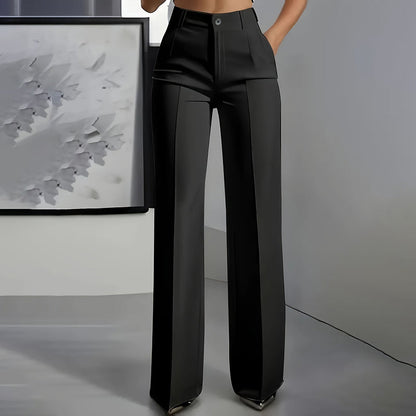 Pantalones de Vestir de Cintura Alta - Ajuste Estructurado Halagador