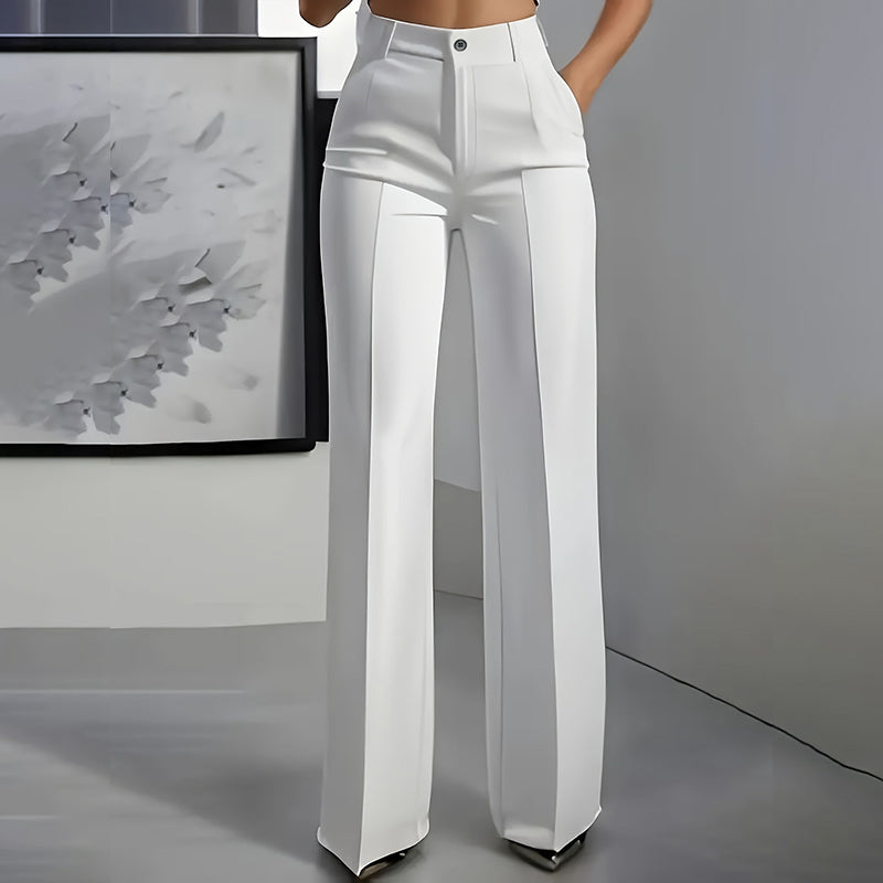 Pantalones de Vestir de Cintura Alta - Ajuste Estructurado Halagador