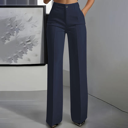 Pantalones de Vestir de Cintura Alta - Ajuste Estructurado Halagador