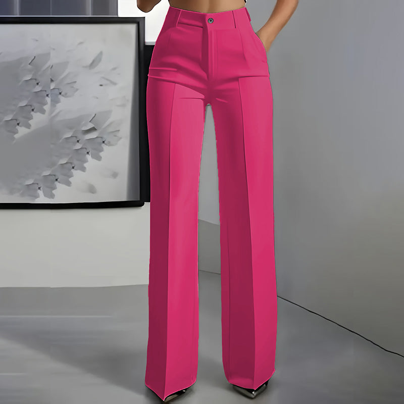 Pantalones de Vestir de Cintura Alta - Ajuste Estructurado Halagador