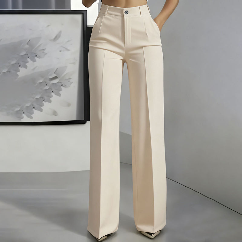 Pantalones de Vestir de Cintura Alta - Ajuste Estructurado Halagador