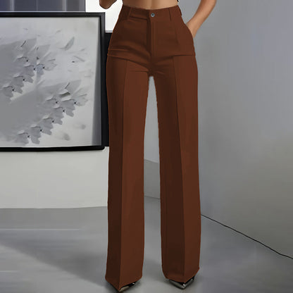 Pantalones de Vestir de Cintura Alta - Ajuste Estructurado Halagador
