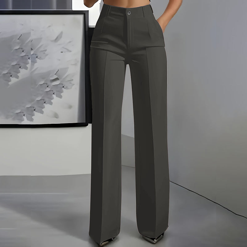 Pantalones de Vestir de Cintura Alta - Ajuste Estructurado Halagador