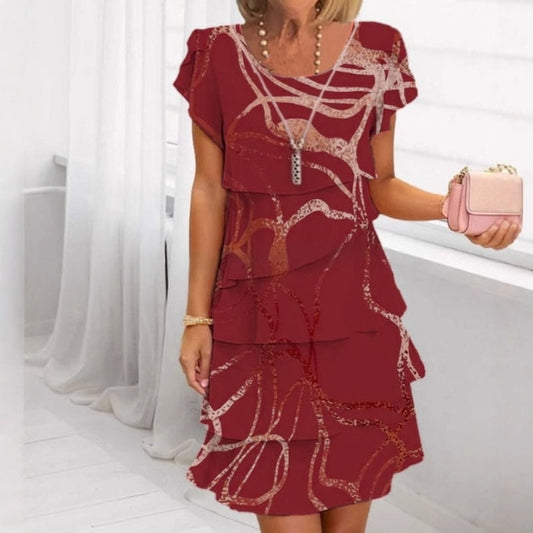 Volène — Vestido Midi Transpirable con Volantes