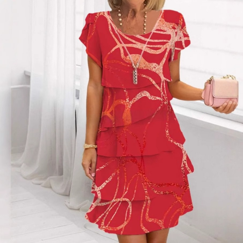 Volène — Vestido Midi Transpirable con Volantes