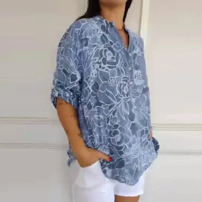 Flora — Blusa V de Flores