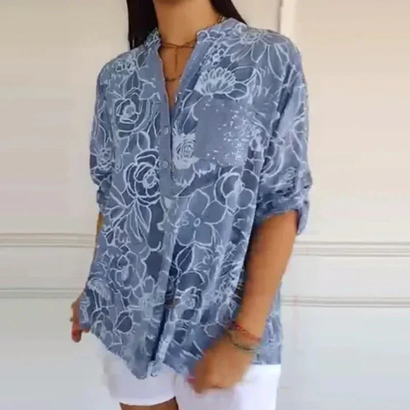 Flora — Blusa V de Flores