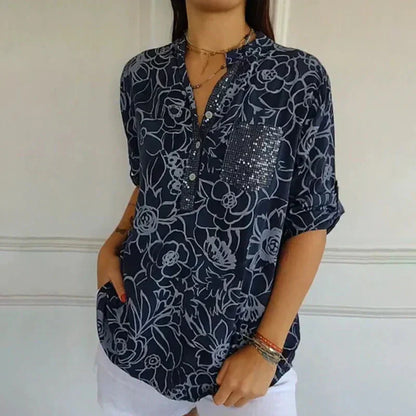 Flora — Blusa V de Flores
