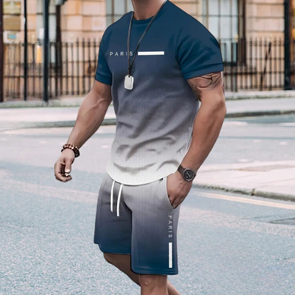 Luxoro — Conjunto de camiseta y pantalones cortos con degradado