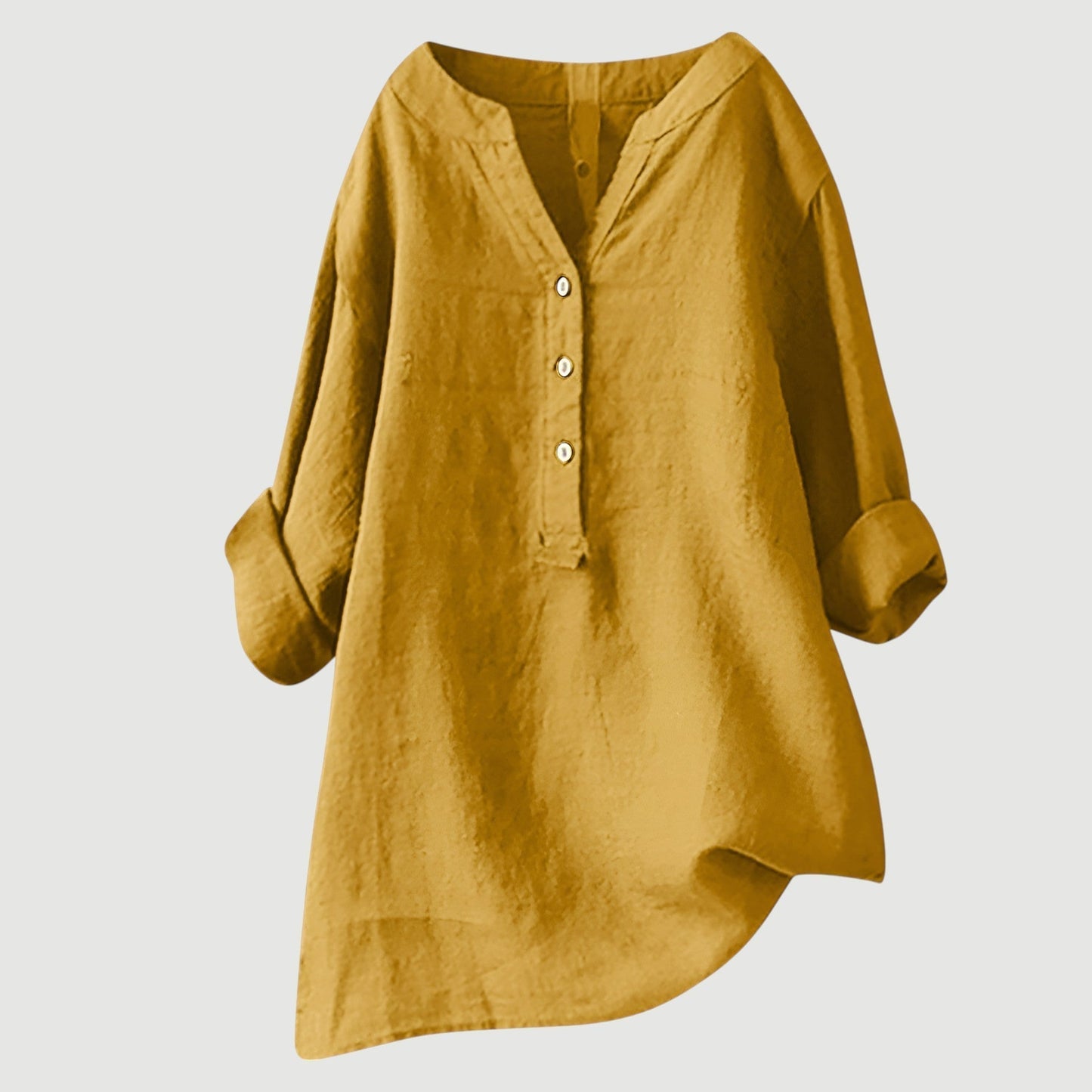 Blusa de lino holgada con botones de Velora