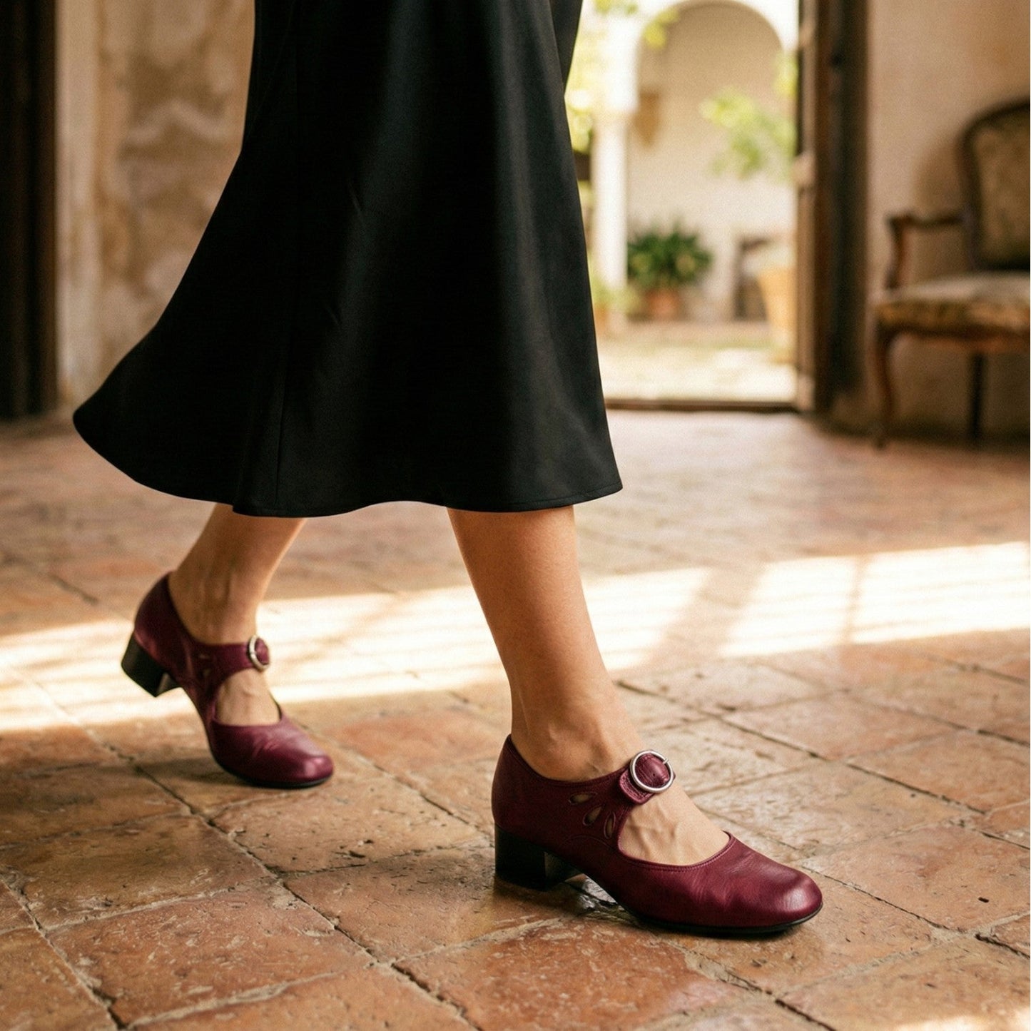 Iveta - Cómodos Zapatos Mary Jane con Tacón Bloque