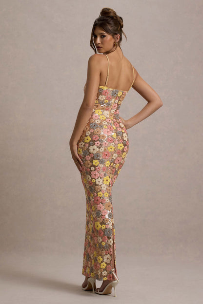 Florène - Vestido Midi Floral Romántico