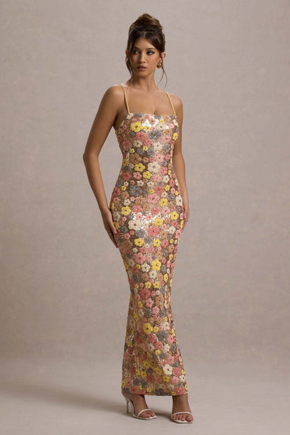 Florène - Vestido Midi Floral Romántico