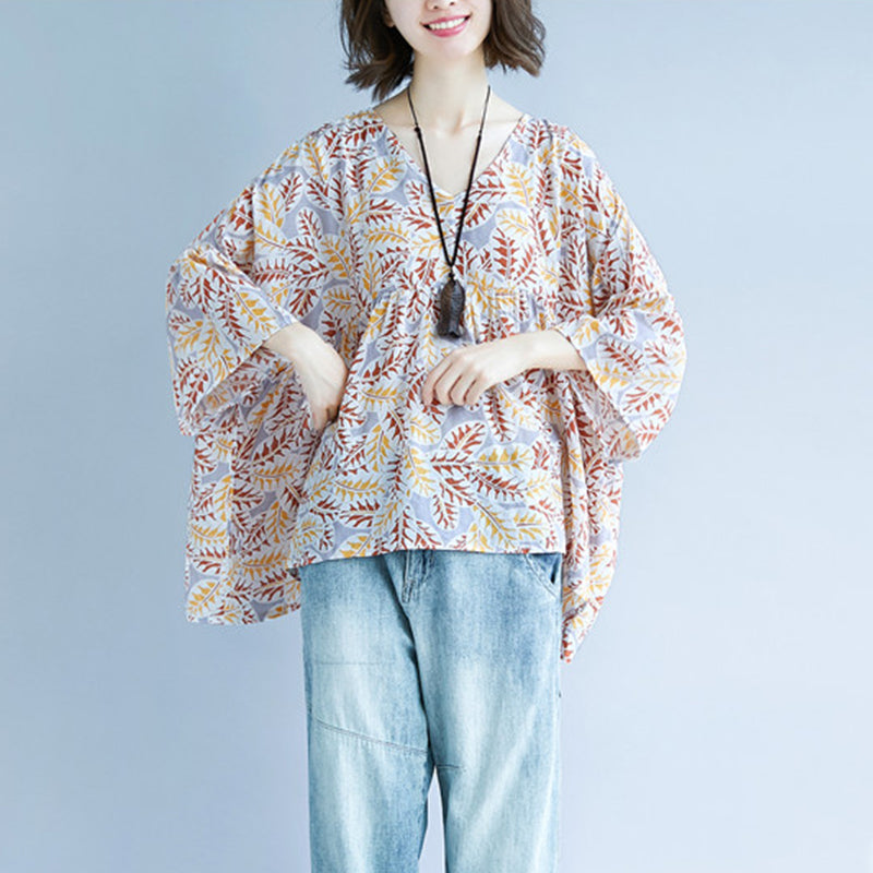 Blusa de Lino Impresa — Oversized