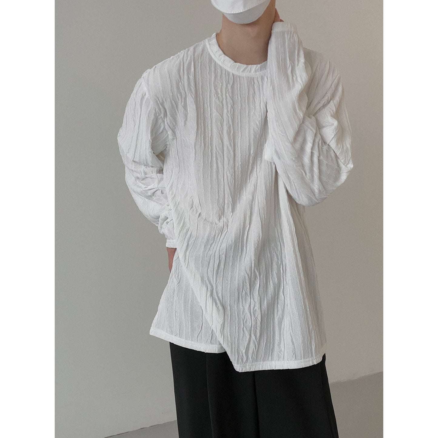 Camiseta de Manga Larga Transparente - Ajuste Asiático